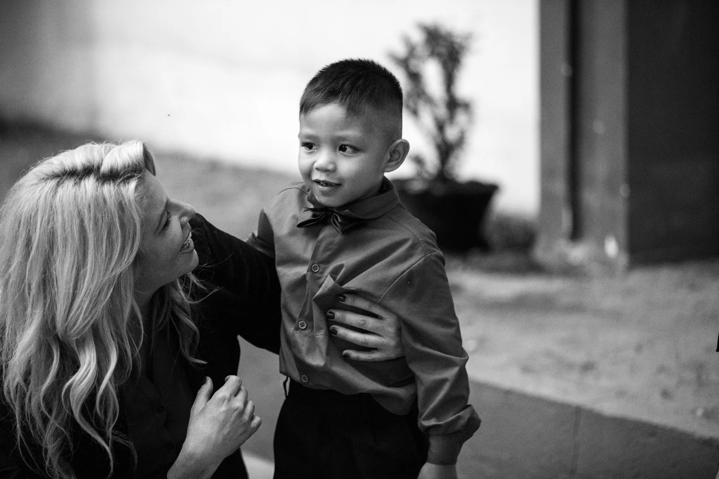 Erica with a child at Promise House